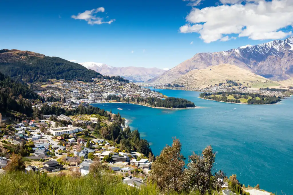 Aerial view of Queenstown, New Zealand