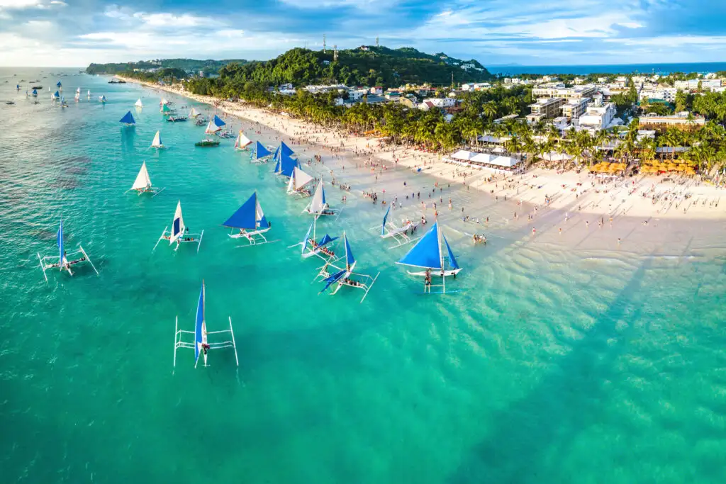 Coastline and beach in Boracay, Philippines