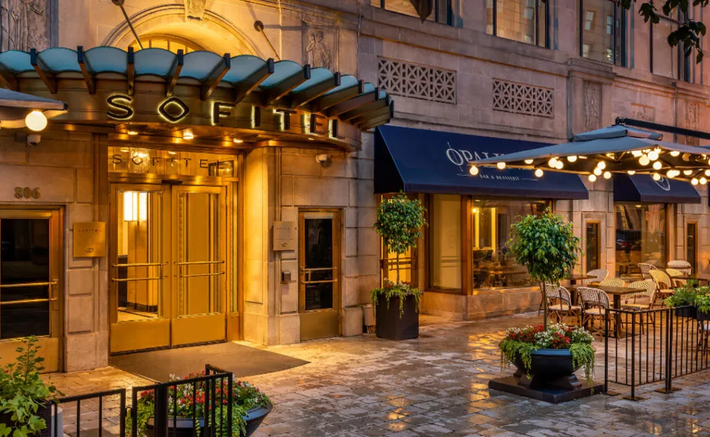 Exterior front entrance to the Sofitel Washington