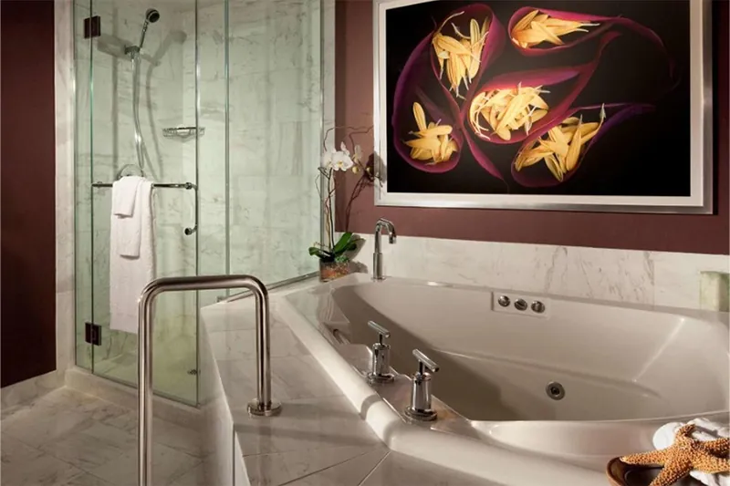 Bathroom and jacuzzi tub in the Stay Well Tower Spa Suite at MGM Grand Hotel & Casino, Nevada 