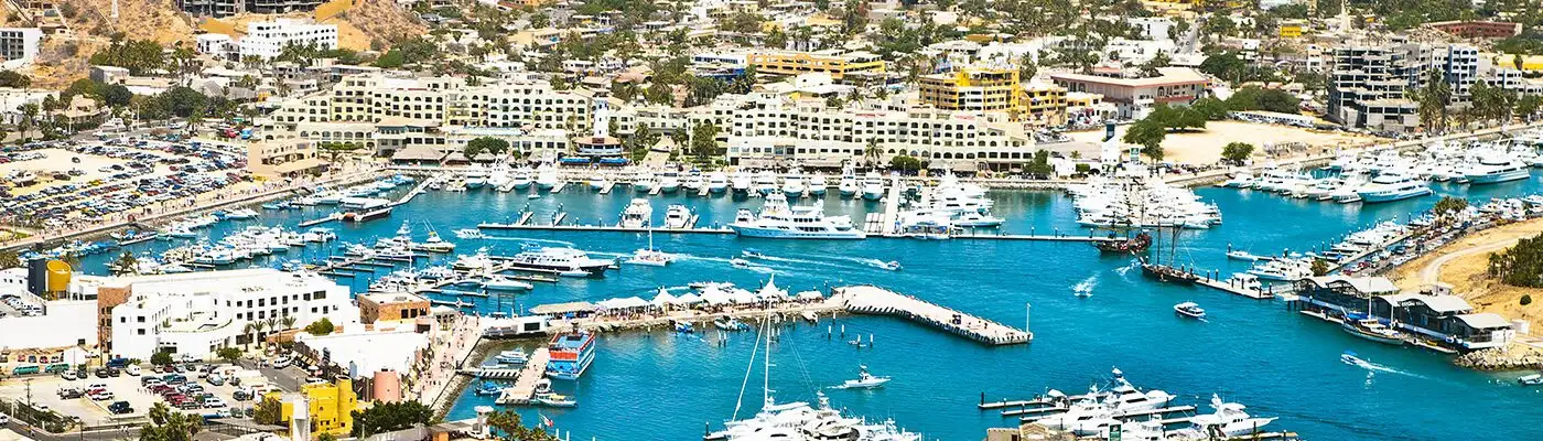 Aerial view of resort area in Cabo San Lucas, Mexico