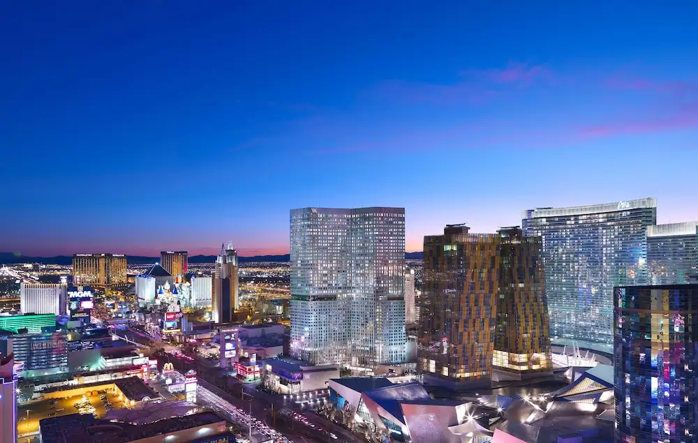 Skyline showing the Waldorf Astoria in Las Vegas