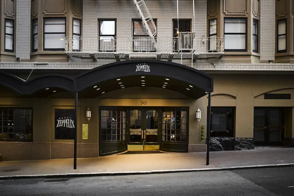 Front entrance of the Hotel Zeppelin San Francisco