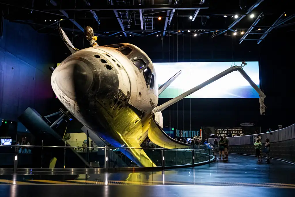 Florida, USA - Feb. 13, 2021: Atlantis Shuttle at Kennedy Space Center Visitor Complex