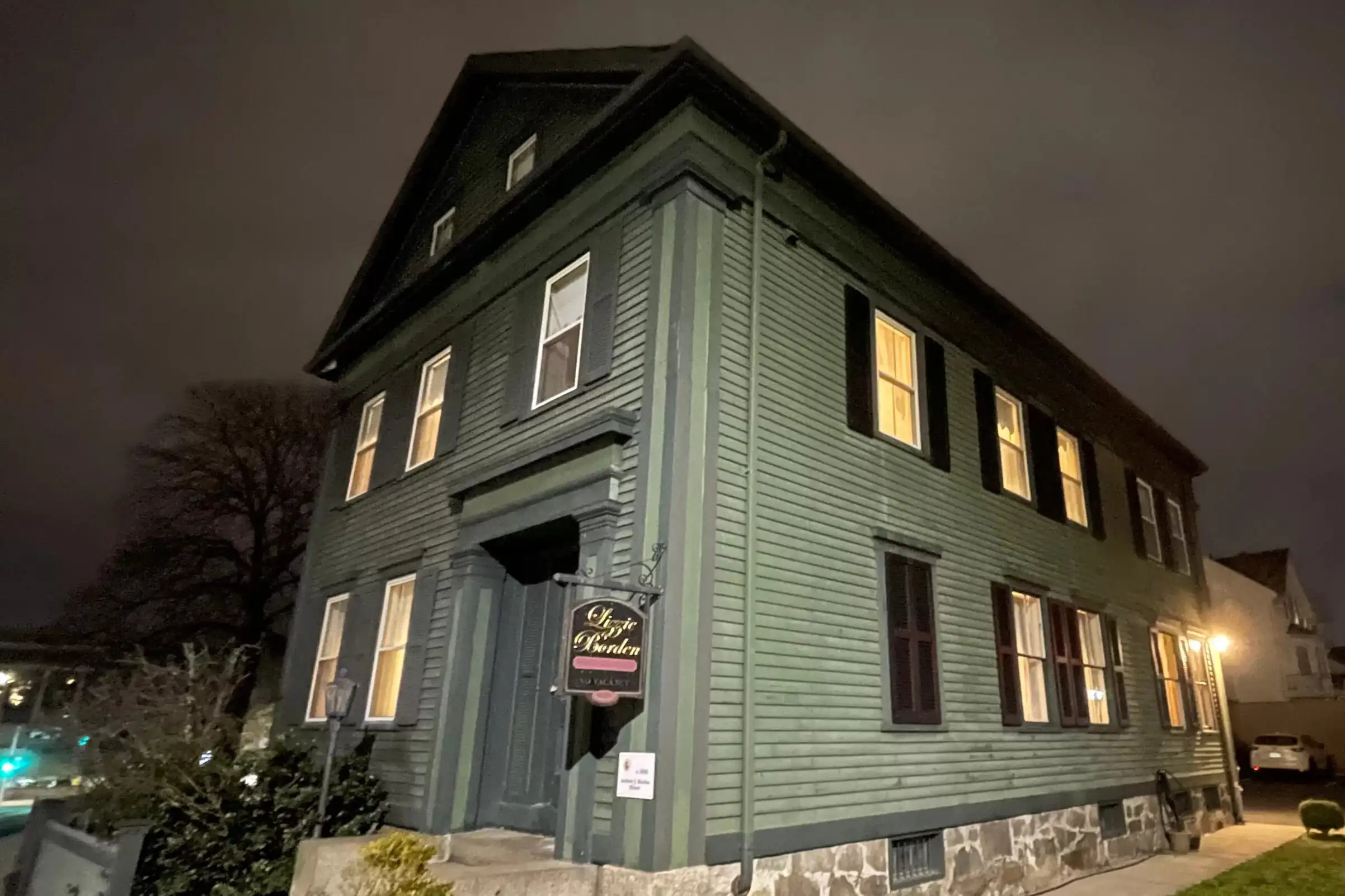 Front entrance of the Lizzie Borden Bed and Breakfast in Fall River, Massachusetts