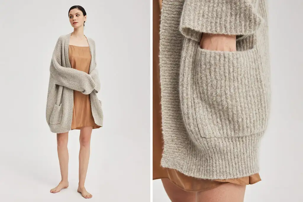 Plush Cashmere Rib-Knit Cardigan