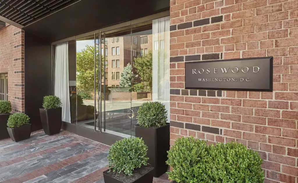 Front entrance of the Rosewood Washington, D.C.