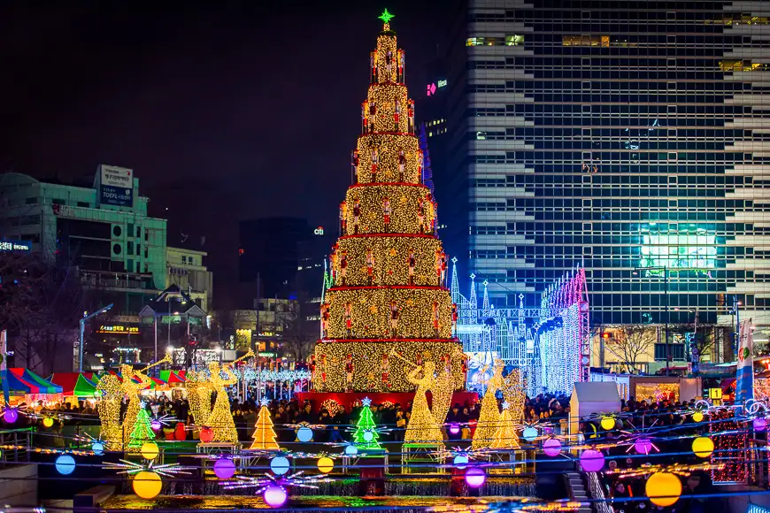 Seoul Christmas Festival 2018 in Cheonggyecheon stream at Seoul, South Korea