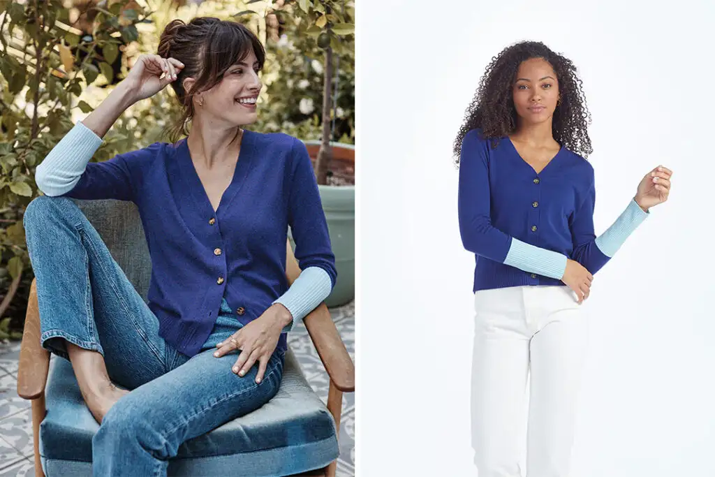 Models wearing the Summersalt The Perfect Lightweight Cardigan