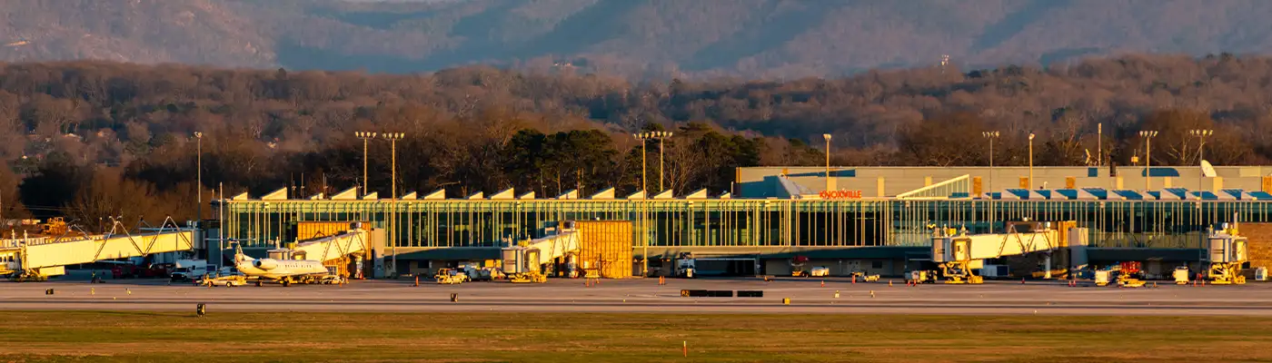 A panoramic view of McGhee Tyson Airport serving Knoxville, Tennessee