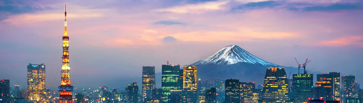 Skyline of Tokyo, Japan at sunset