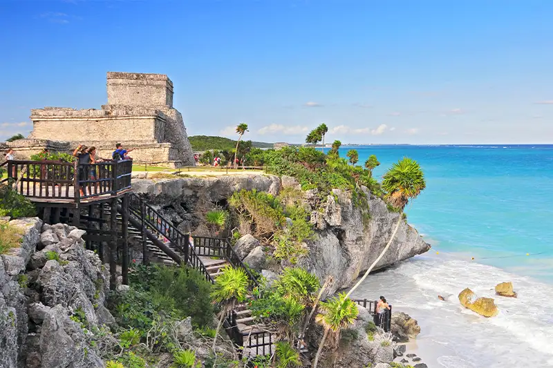 Mayan ruins on the coast of Tulum, Mexcio