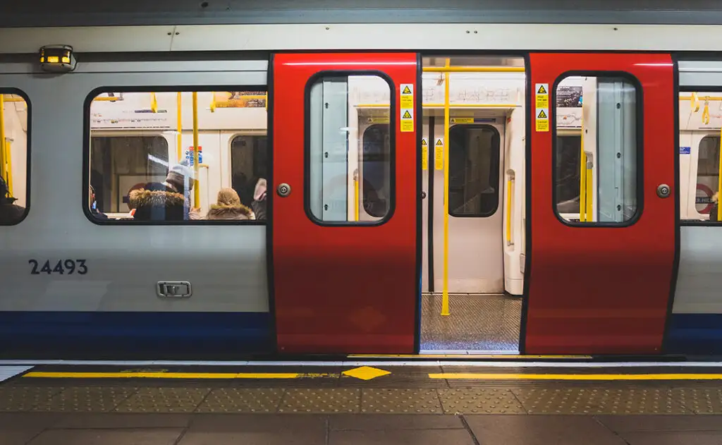 subway train in subway underground