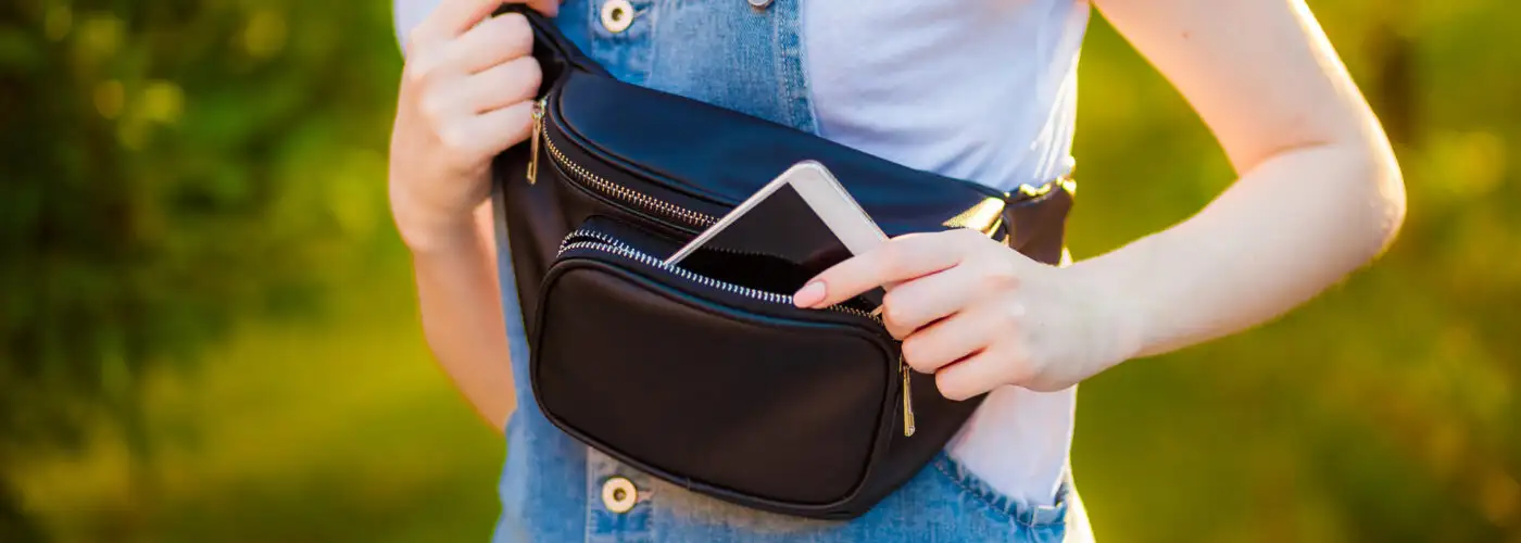 woman with a sling bag.